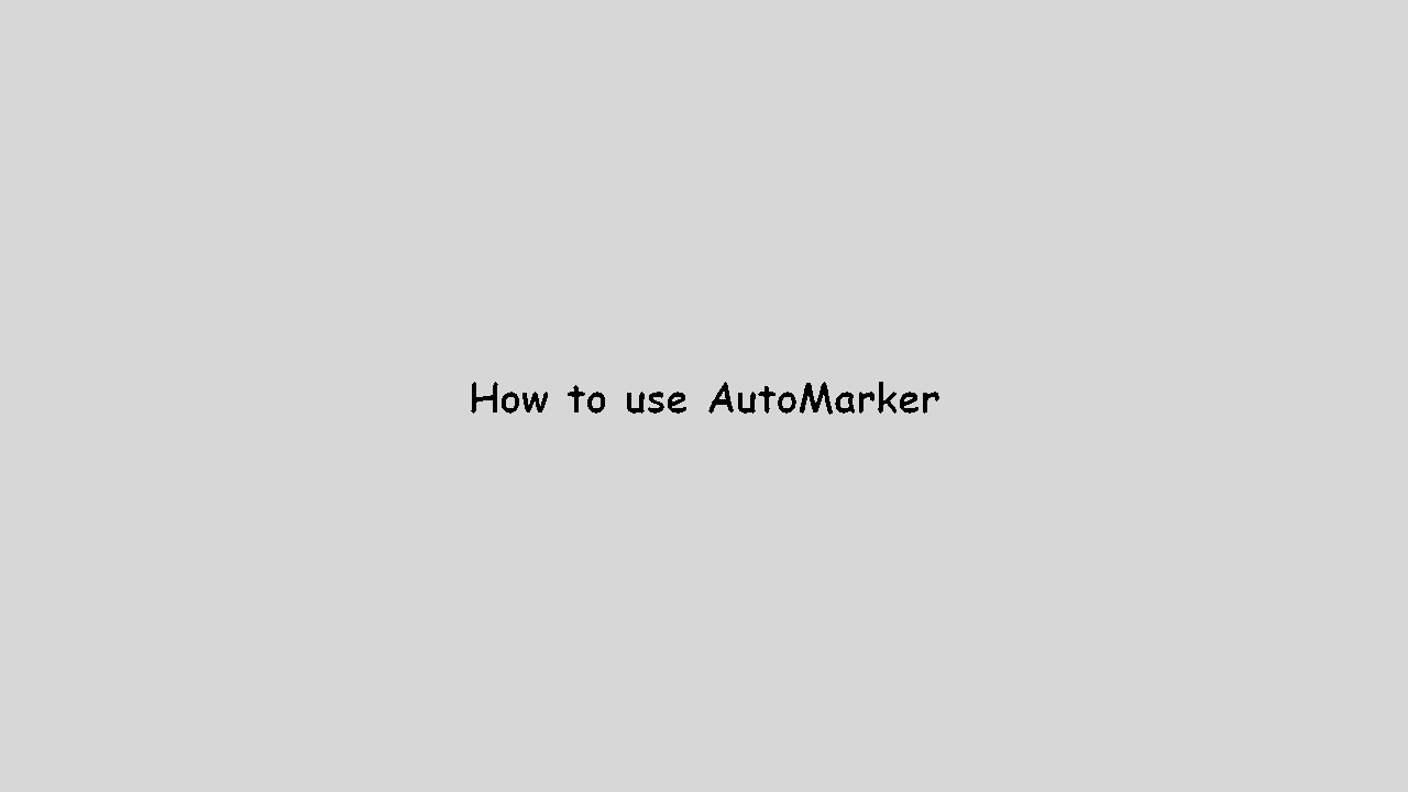 How to use AutoMarker